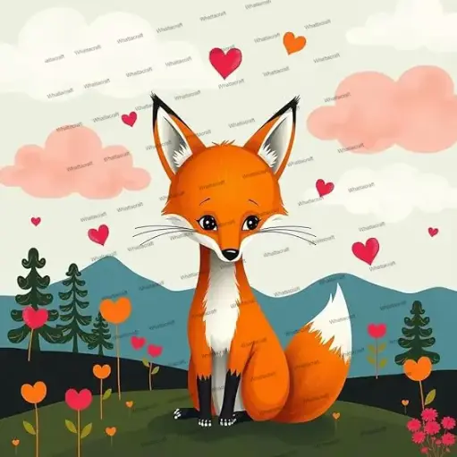 [MINI-96] Framed Mini Paint by Numbers - Smiling Fox