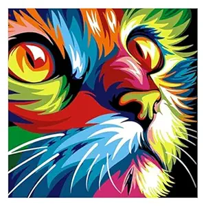 [MINI-20] Framed Mini Paint by Numbers - Abstract Cat