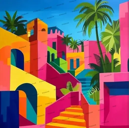 [MINI-103] Framed Mini Paint by Numbers - Colorful Mexico