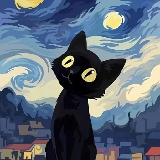 [MINI-95] Framed Mini Paint by Numbers - Starry Cat