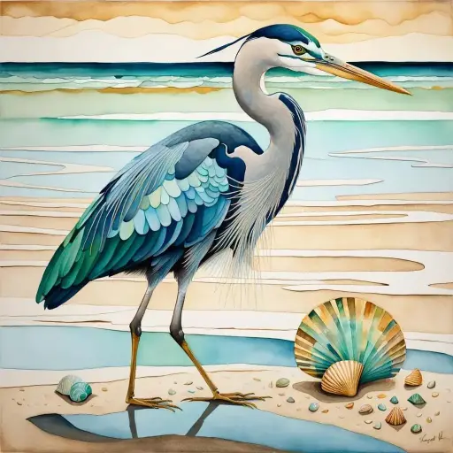[WAC-142] Great Blue Heron - Rolled Paint By Numbers 