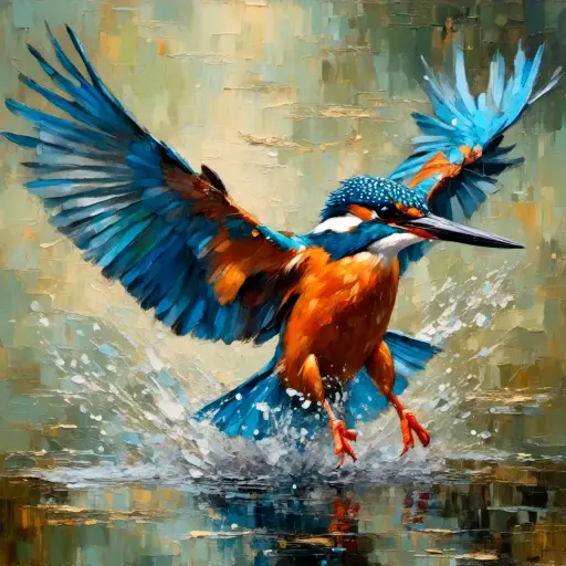 Hunting Kingfisher - Rolled Paint By Numbers