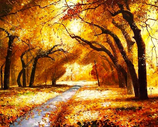 [WAC1-20] Autumn Forest - Rolled Paint By Numbers