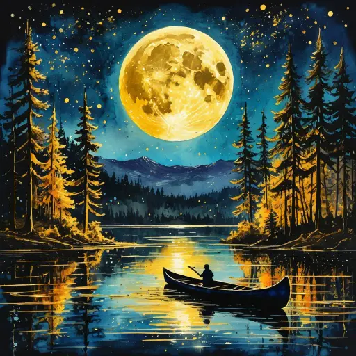 Moonlit Boat Ride - Rolled Paint By Numbers