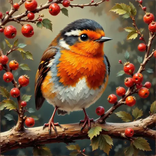 Robin The Bird - Rolled Paint By Numbers