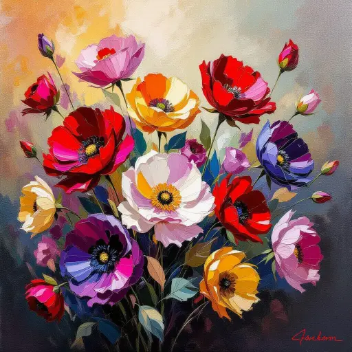 Bunch Of Flowers - Rolled Paint By Numbers