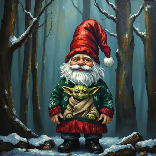 Christmas Gnome  - Rolled Paint By Numbers