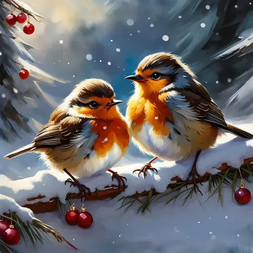 Robin Couple - Rolled Paint By Numbers 