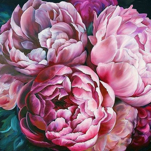 [WAC1-22] Peonies - Rolled Paint By Numbers 