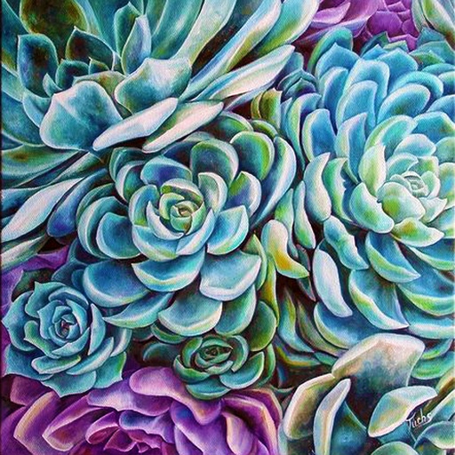 [WAC1-23] Succulents - Rolled Paint By Numbers