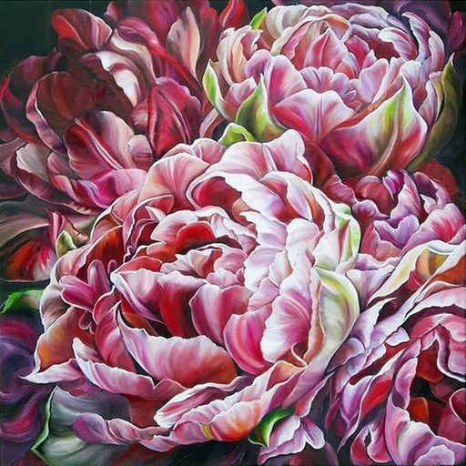 [WAC1-24] Bunch Of Peonies - Rolled Paint By Numbers