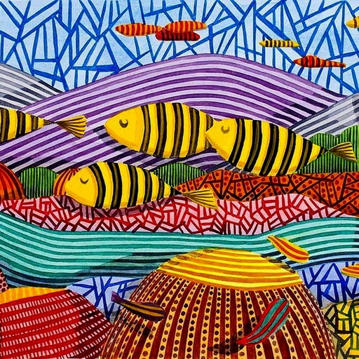 [WAC1-28] Friends From The Ocean World - Rolled Paint By Numbers