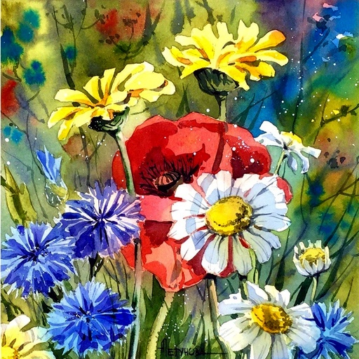 [WAC1-29] Flowers In Wilderness - Rolled Paint By Numbers