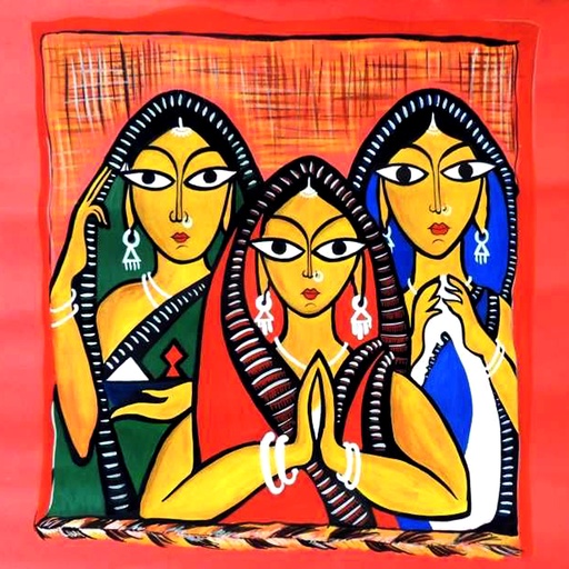 [WAC1-30] Three Ladies - Rolled Paint By Numbers